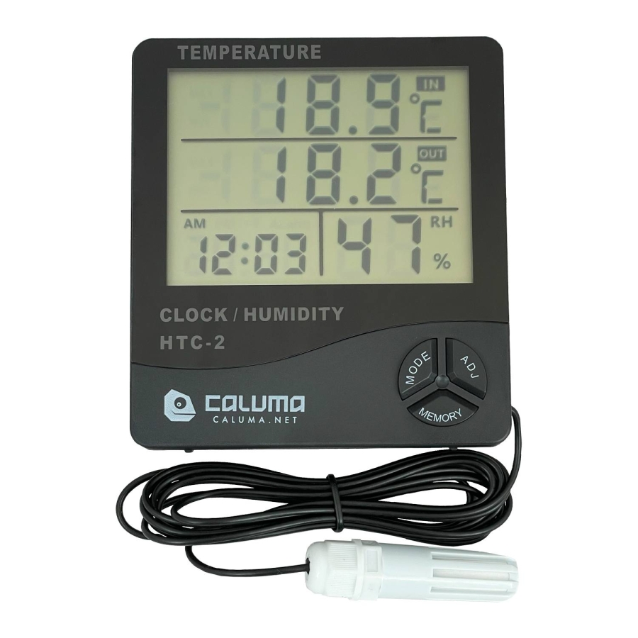 Thermo-hygrometer with clock and probe