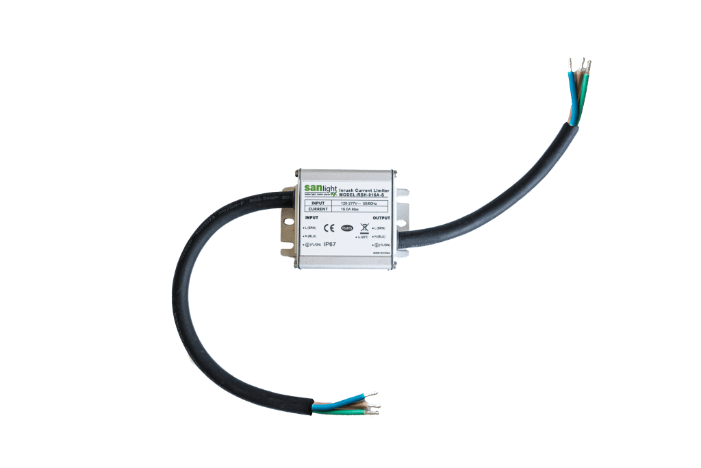 Inrush current limiter without input plug