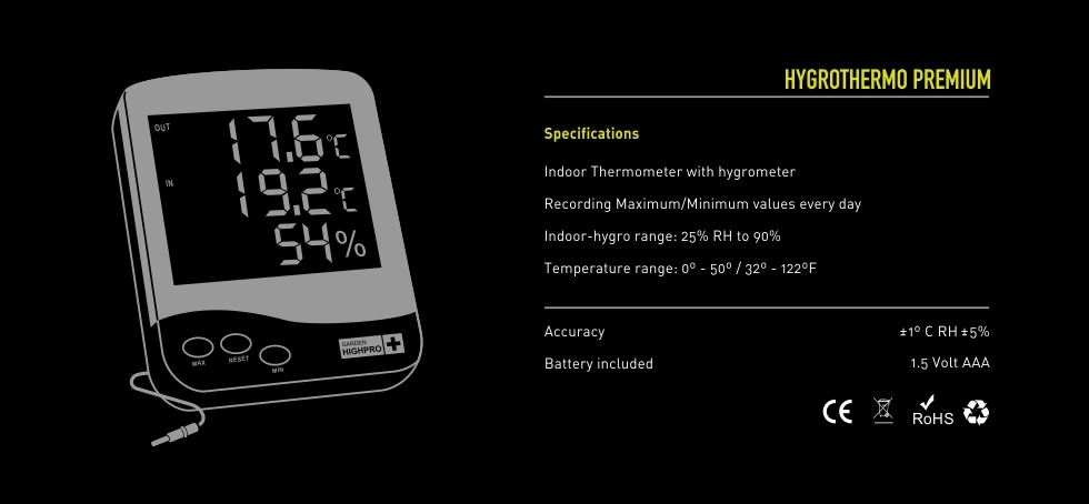 Premium | Thermometer + Hygrometer